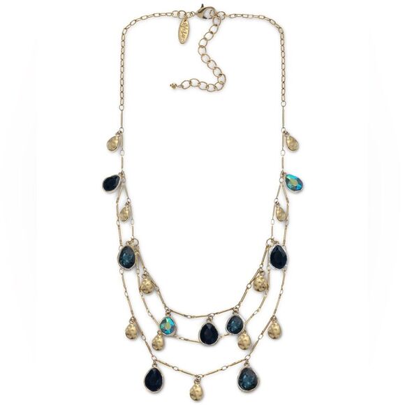 Style & Co silver tone and Blue Layered Necklace - Picture 1 of 4